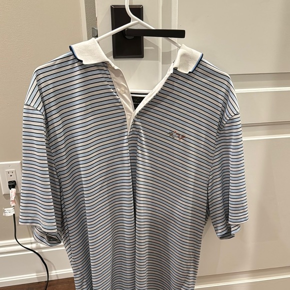 Striped Polo Shirt - Blue and White - Picture 1 of 4